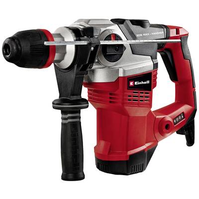 Red SDS-Max rotary hammer drill with black handle and Einhell logo, suitable for heavy-duty drilling in concrete and masonry.