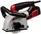Electric wall chasing router with black and red handle, silver blade, suitable for precise wall work and cable routing.