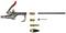 Air blow gun kit with multiple interchangeable nozzle attachments and extension rod, shown against a white background.