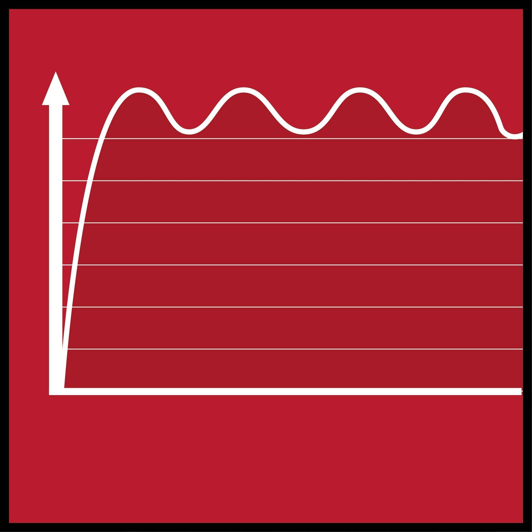 A red graphic with a swinging white line running from bottom left to top right shows fluctuations over time.