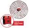 Red Einhell battery charger with power cord, shown as part of the Power X-Change family alongside a circular lineup of compatible tools.