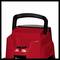 A red portable vacuum cleaner with a black handle, featuring Eco and Boost modes. Ideal for quick cleaning tasks.