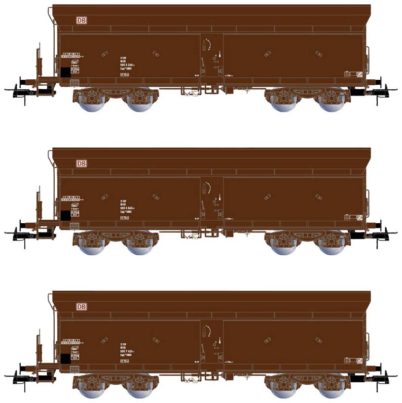 Image of Rivarossi HR6520 H0 3er-Set self-unloading wagon Fals164 of DB-AG