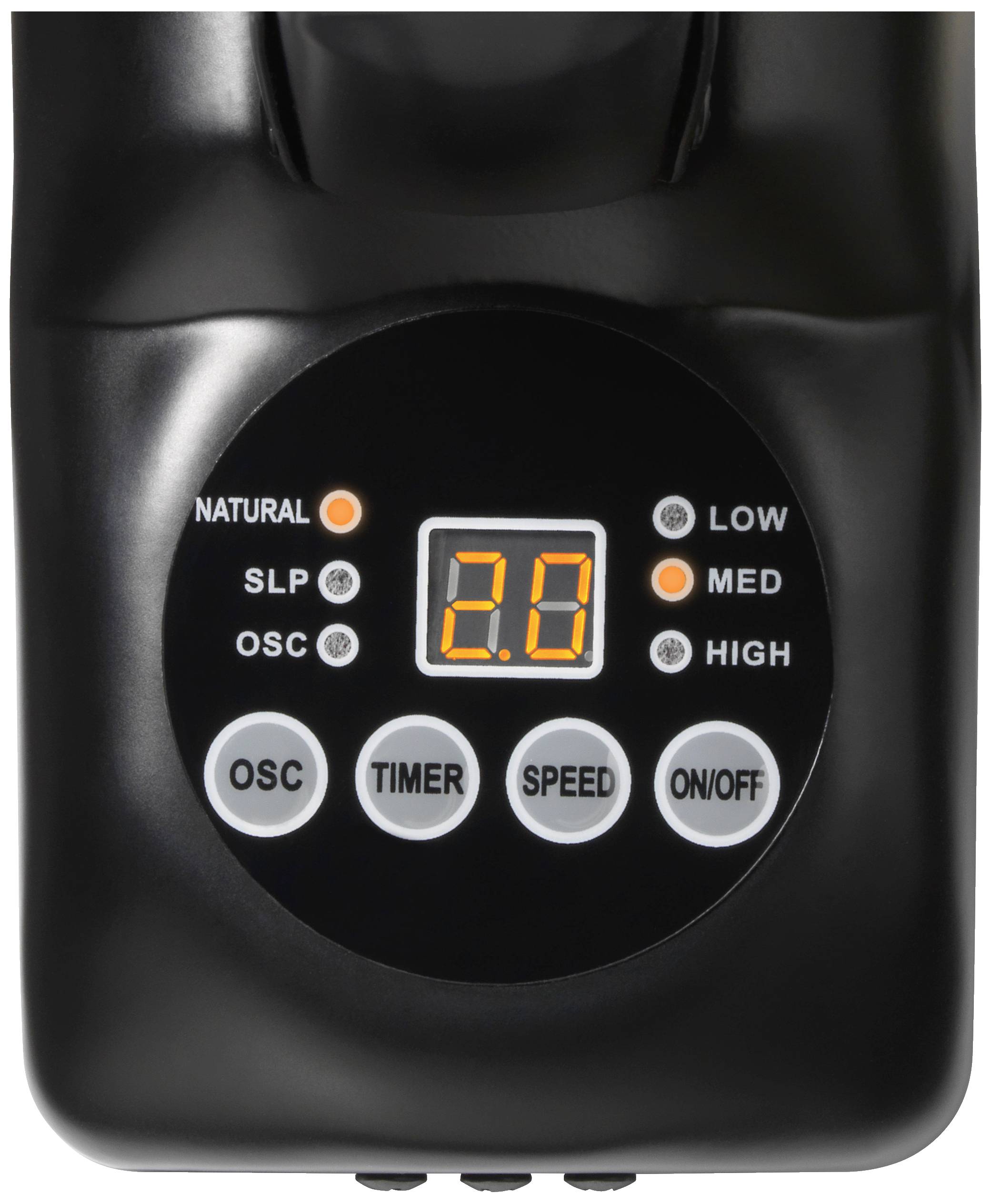 Sygonix Wall fan 50 W (L x W x H) 450 x 450 x 355 mm Black (matt) Oscillating, incl. remote control, Timer, Wall mountin-3