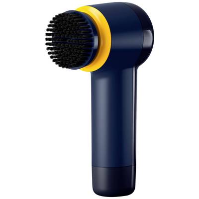 An electric cleaning device with a dark brush and yellow accent. Ideal for skincare or surface cleaning.