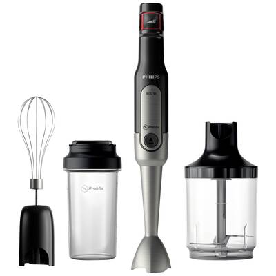 Image of Philips Viva HR2652/90 Hand-held blender 800 W with mixing jar, with blender attachment, Whisk attachment, stepless speed control Black, Stainless steel