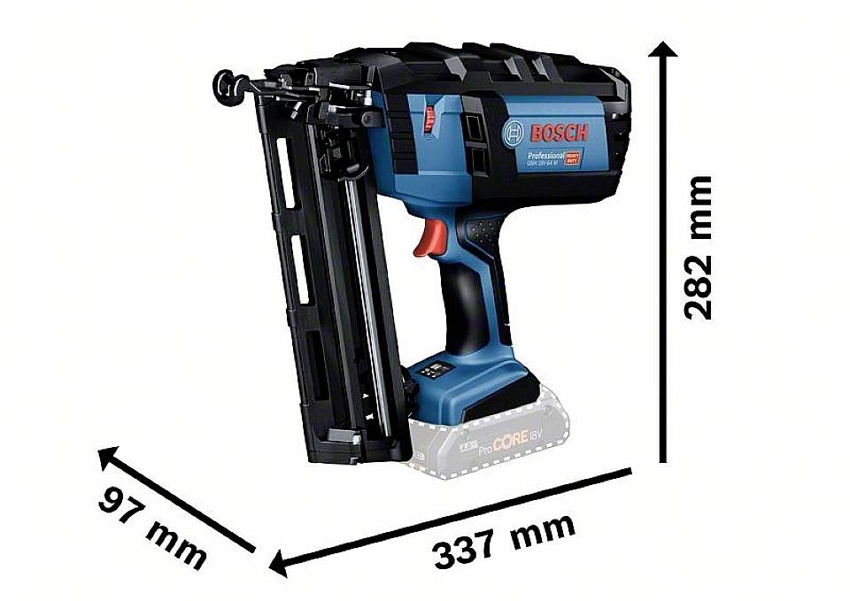 Bosch Professional GNH 18V64 M 0.601.481.003 Cordless nail gun incl