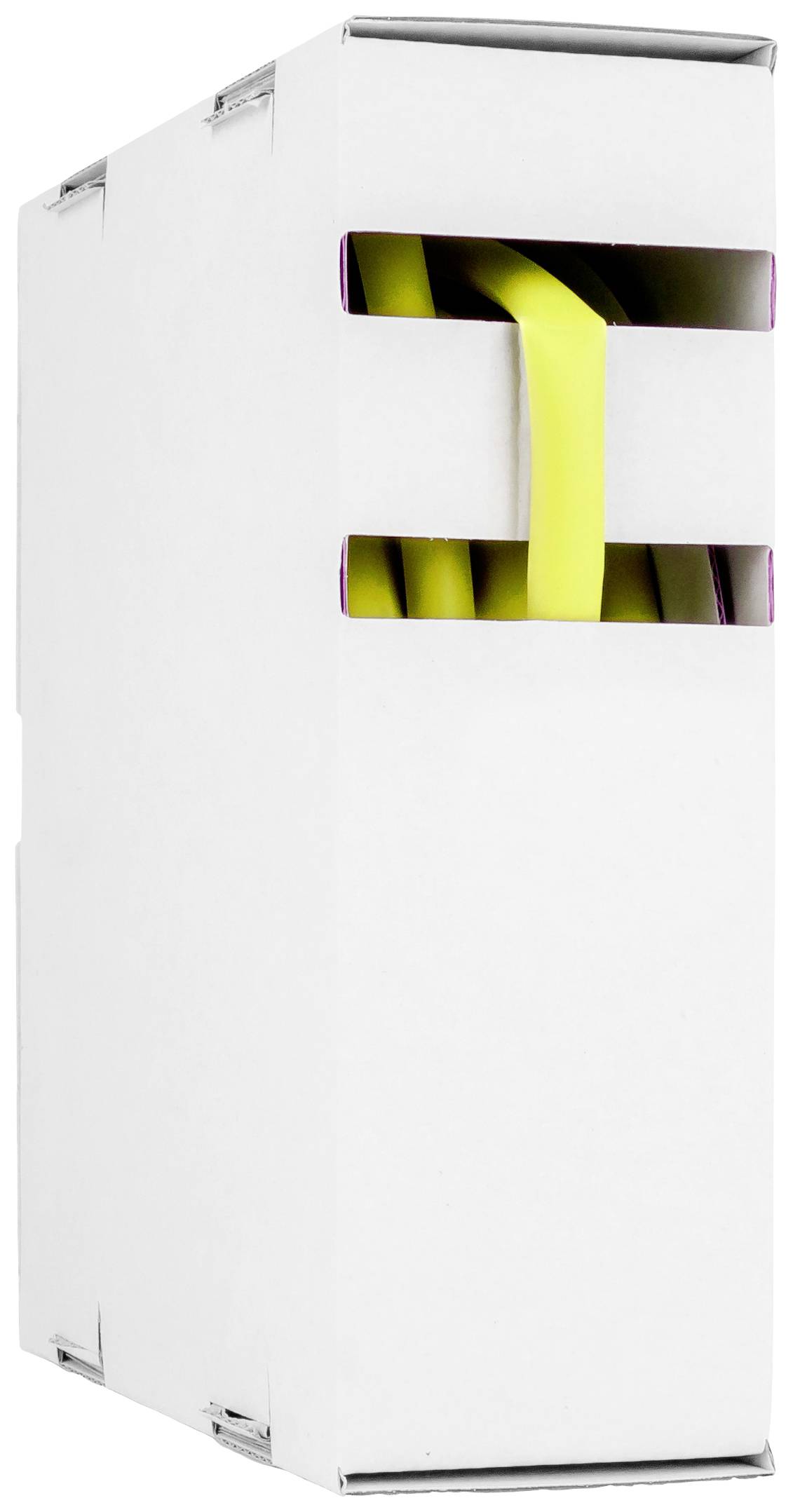 White cardboard packaging with two yellow tubes visible through openings. Packaging is rectangular and sealed.