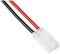 Foldable plastic plug with two cables: one red and one black. Commonly used in electronic devices.