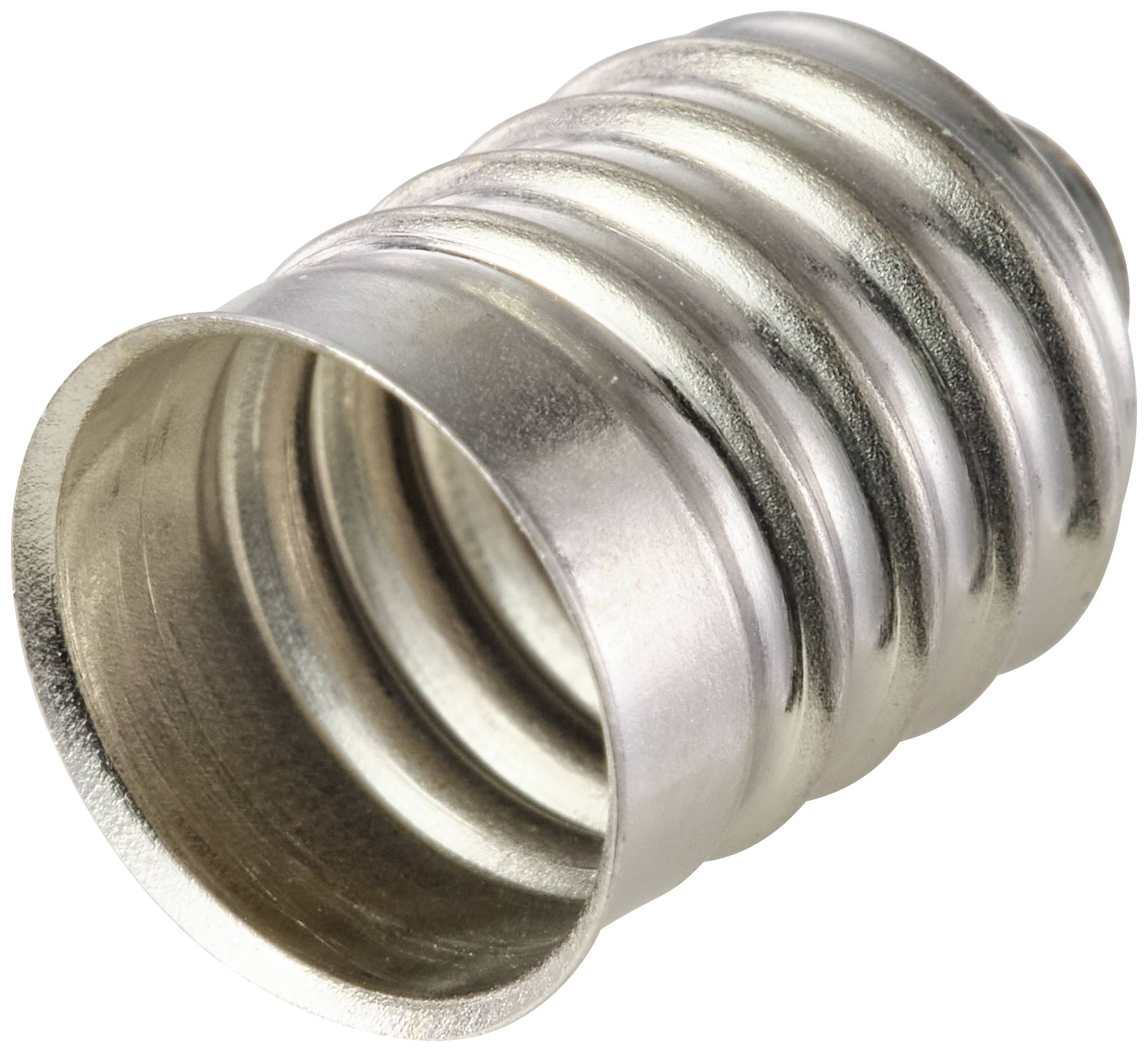 Metal screw with a wavy structure, suitable for wood or furniture connections. Shiny, silver surface.