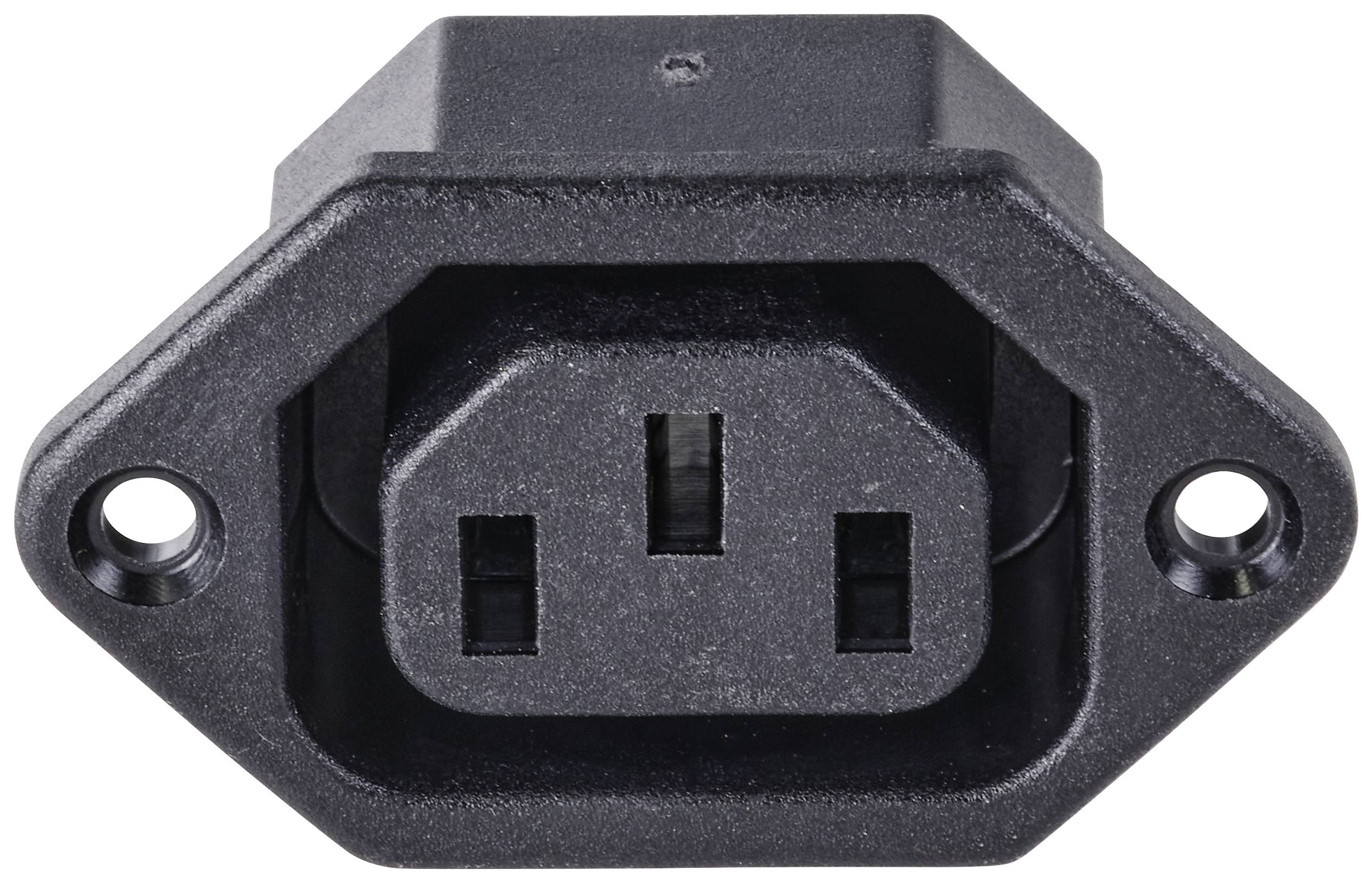 TRU COMPONENTS IEC connector Plug, vertical mount C13 10 A Black 1 pc(s