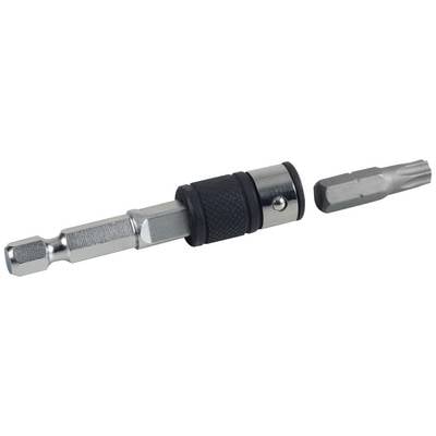 Metal screwdriver bit with removable tip; suitable for screw work on machines and equipment.