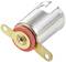A small electric motor with a metal casing and two mounting tabs, suitable for applications such as toys or small devices.