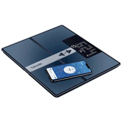'Digital scales and smartphone with synchronised health app, showing weight, calorie expenditure and health data.'