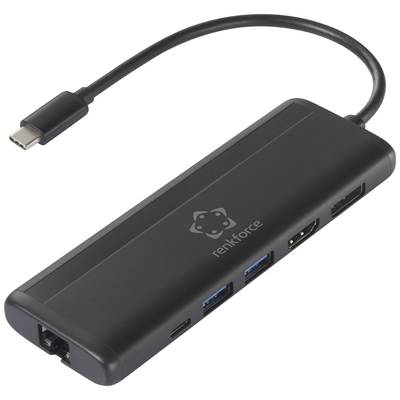 Image of Renkforce RF-DKS-800 8-in-1 USB-C® docking station Compatible with (brand): Universal USB-C® powered