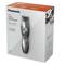 Packaging of a Panasonic beard trimmer with a silver device. Promoted for quick and efficient beard trimming, wet or dry.