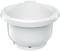 A white, round plastic mixing bowl with a smooth surface, suitable for stand mixers.