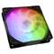 Computer fan with colourful RGB LEDs glowing in various colours. Ideal for cooling computer cases.