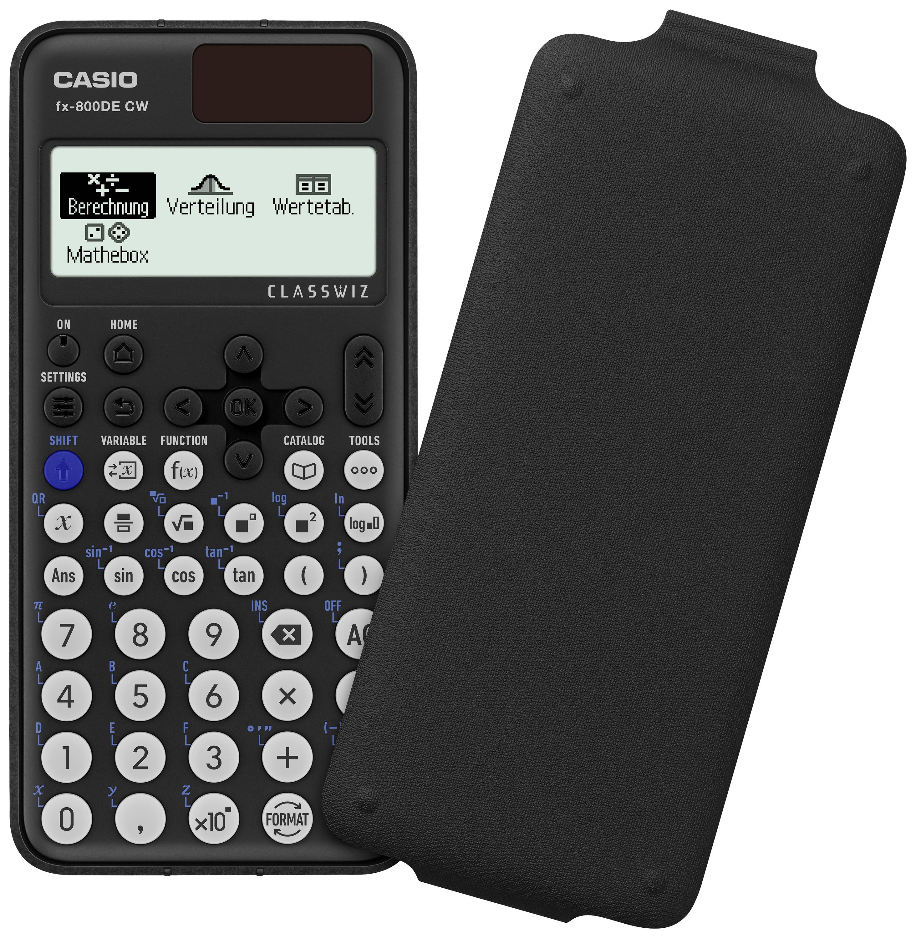 Casio FX-800DE CW Pocket calculator Black Display (digits): 17 solar-powered, battery-powered (W x H x D) 77 x 10.7 x 16-1