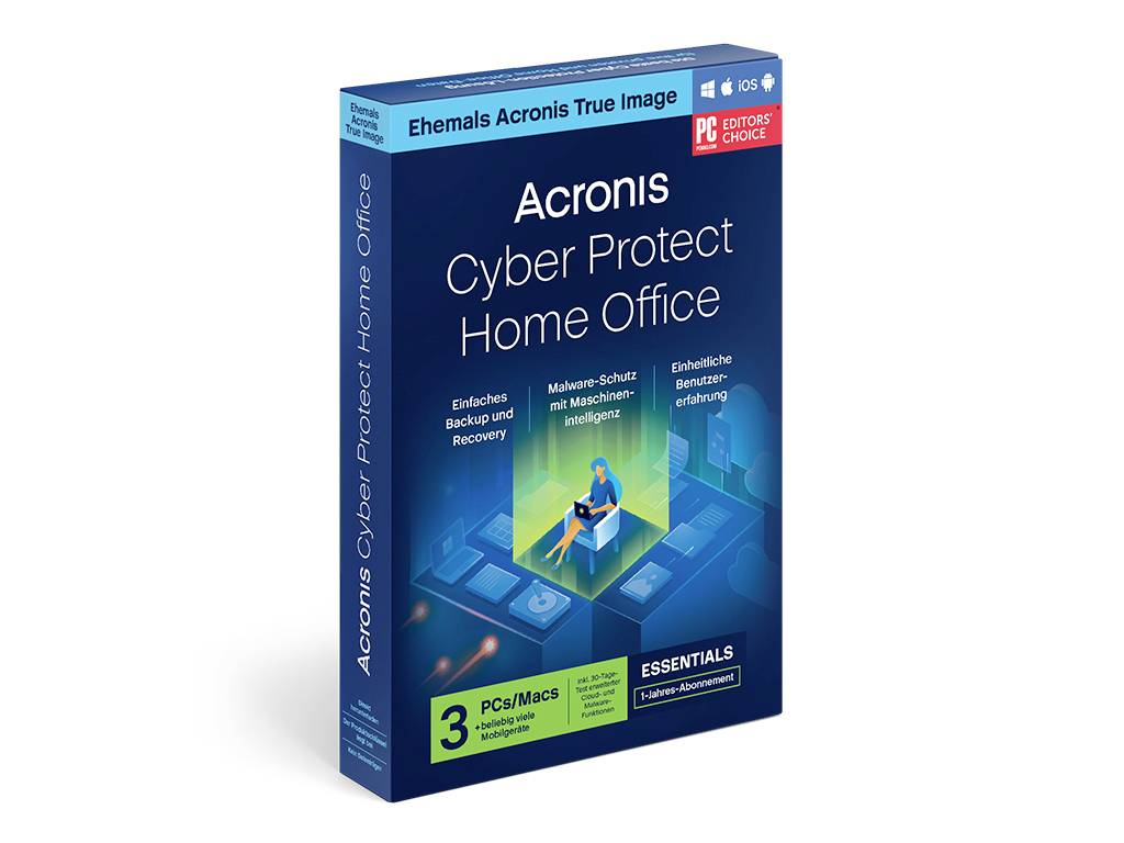 Acronis Cyber Protect Home Office Essentials DE 1-year, 3 Licences ...