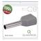 'Pack of 100 grey cable end sleeves, 0.75mm², by Quadrios. Product image shows a sleeve and technical sketches.'