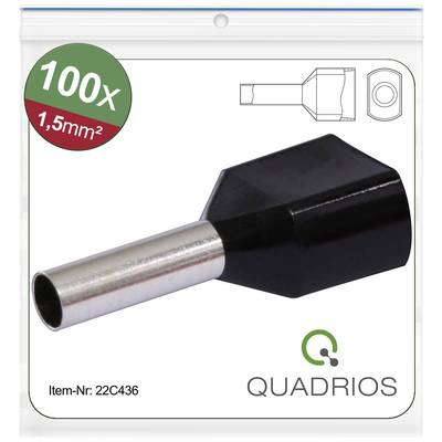 Quadrios 22C436 Twin ferrule 1.5 mm² Partially insulated Black 1 Set 
