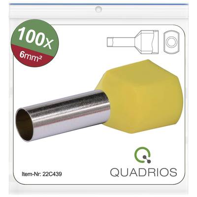 Quadrios 22C439 Twin ferrule 6 mm² Partially insulated Yellow 1 Set 