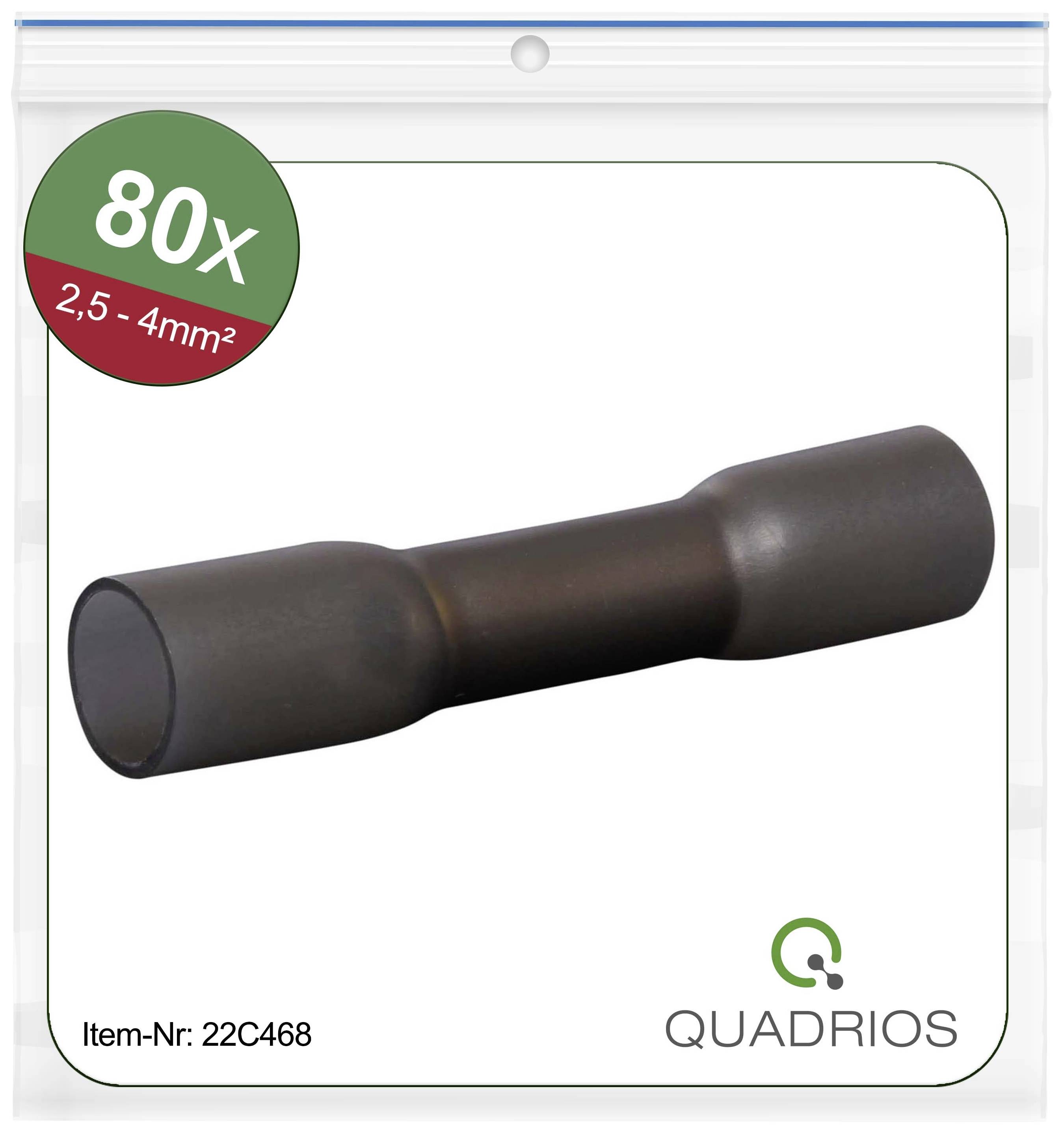 Quadrios 22C468 Butt joint + heatshrink 2.5 mm² 4 mm² Insulated Black 1 Set