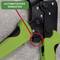 Green pipe pliers with indication of 'Automatic Locking', red marking points to mechanism, focus on tool functionality.