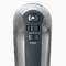 Mixer with speed control from 0 to 5 and turbo mode, silver casing, control dial on top.