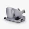 Silver electric multi-purpose slicer with adjustable blade and safety features, ideal for precise food cutting.