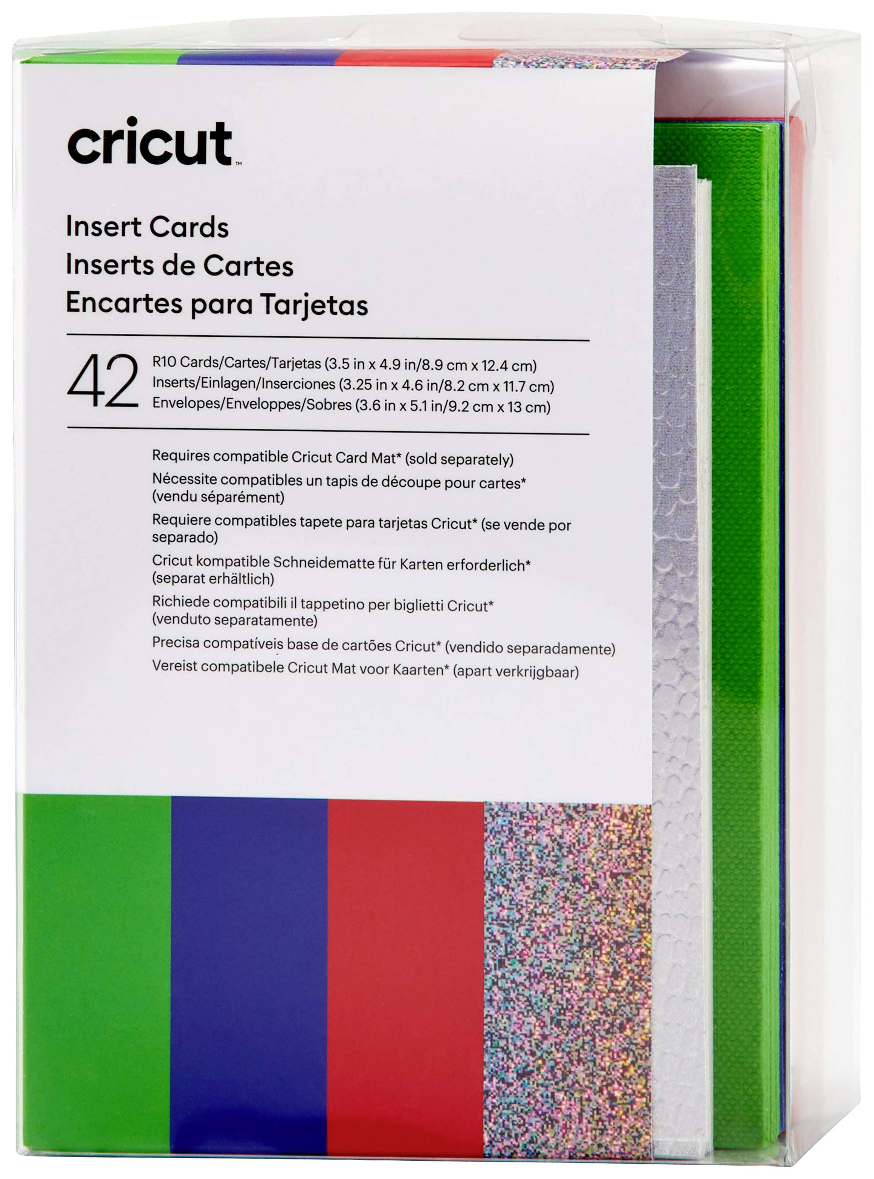 Image of Cricut Insert Cards Rainbow R10 Card set Red, Blue, Green