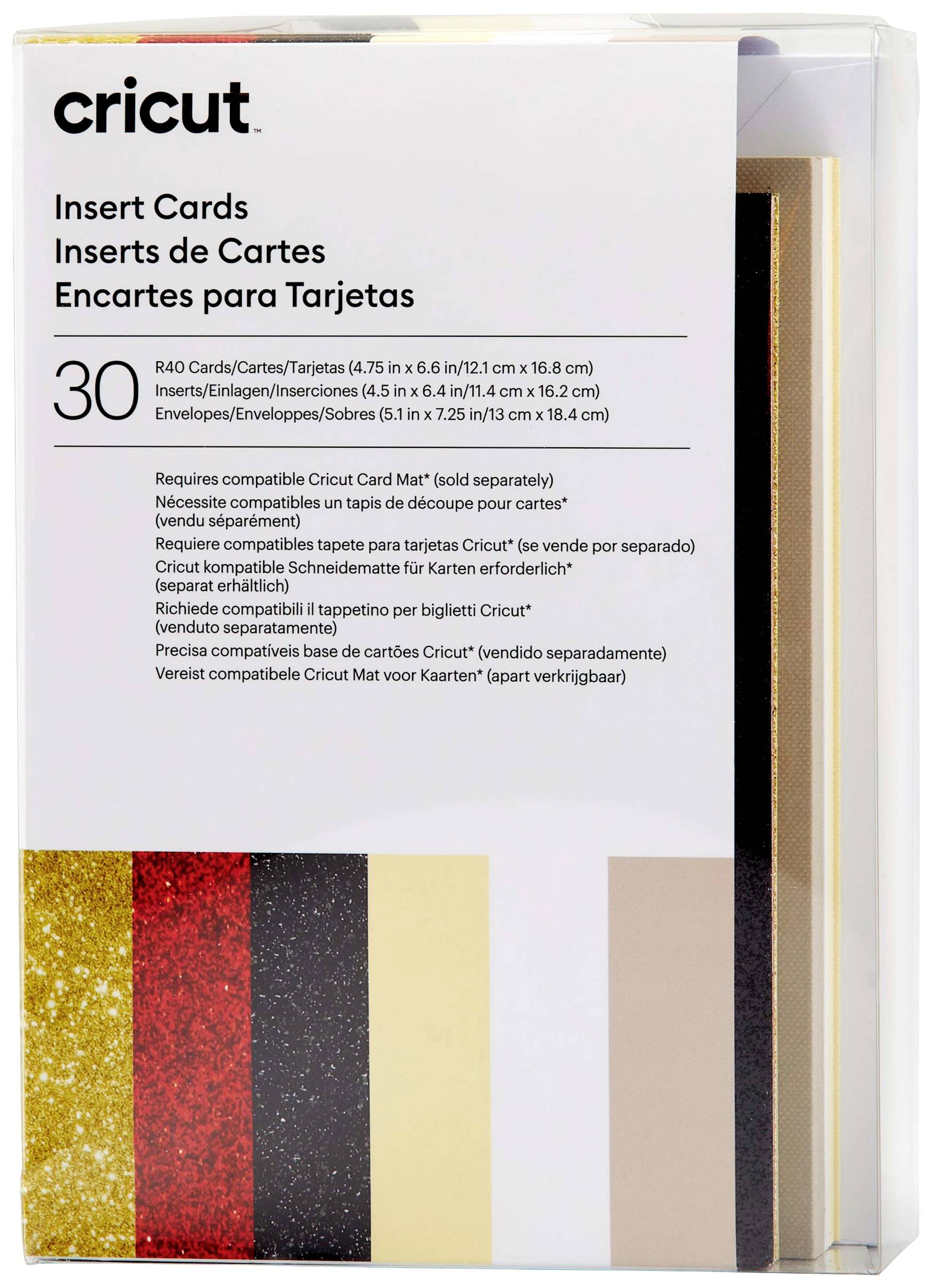 Image of Cricut Insert Cards Glitz & Glam R40 Card set Taupe, Cream, White