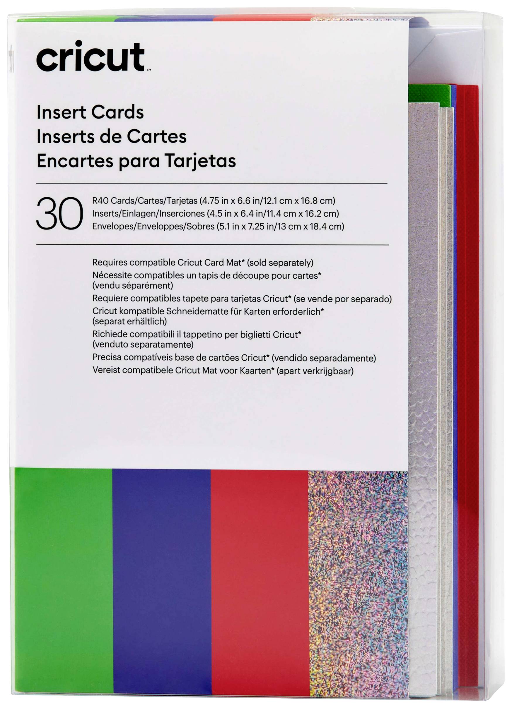 Image of Cricut Insert Cards Rainbow R40 Card set Red, Blue, Green