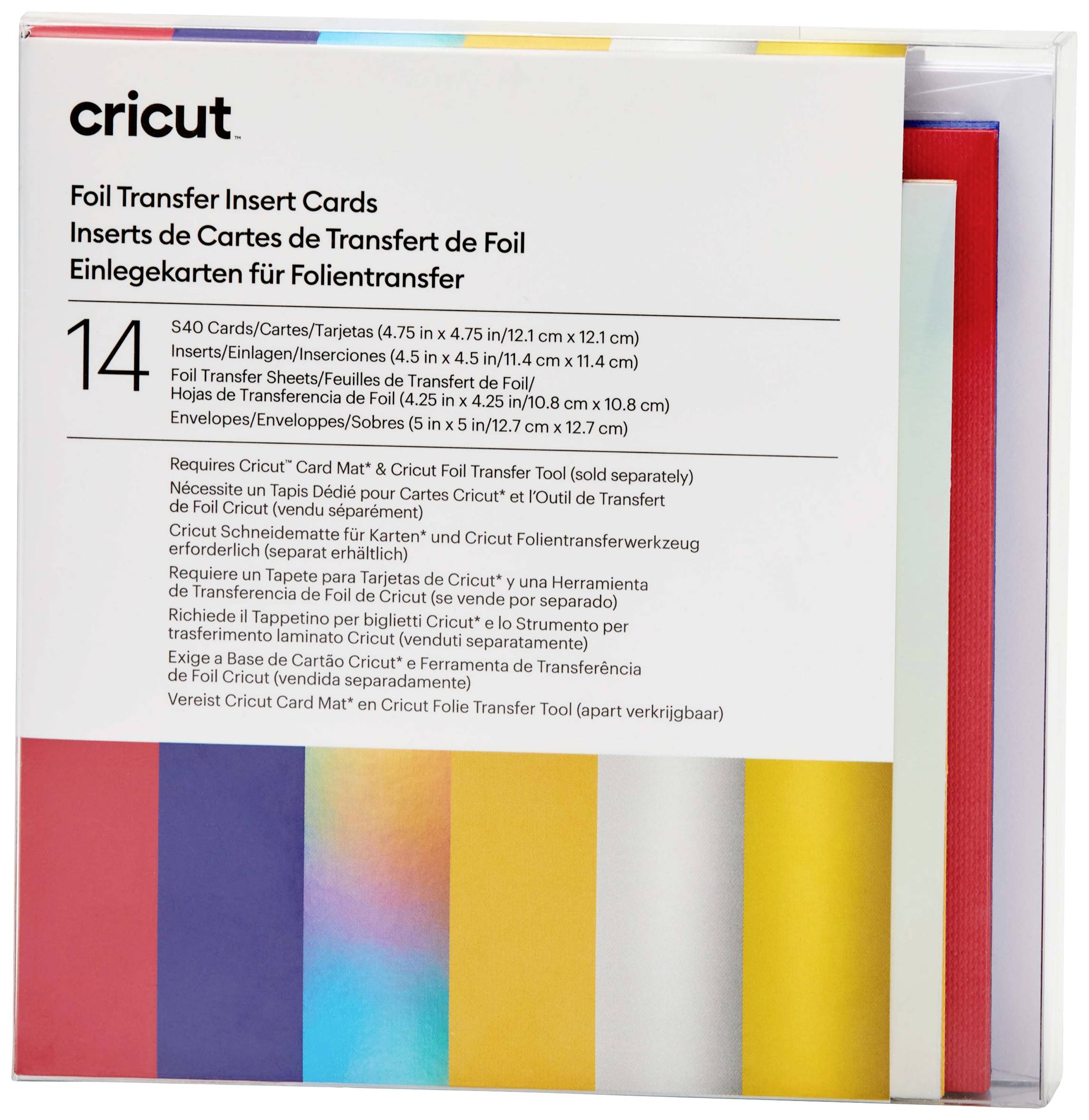 Image of Cricut Insert Cards FOIL Celebration S40 Card set Red, Blue