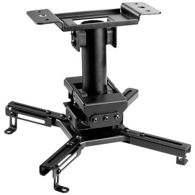 Projector or Beamer Mount in Black, Manufactured from Metal. Suitable for Ceiling Mounting, Versatilely Adjustable.