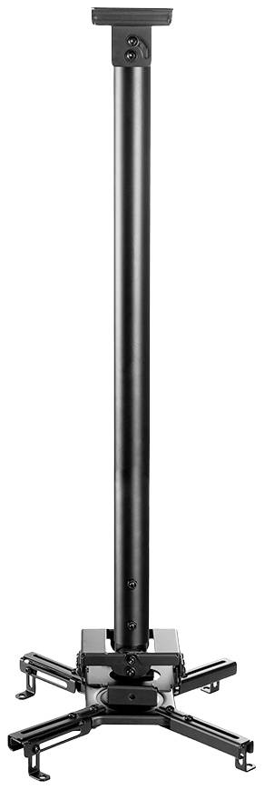 Black ceiling mount for projectors with adjustable rod. Suitable for a wide range of projector sizes and models.