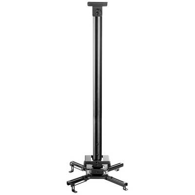 Black ceiling mount for projectors with adjustable rod. Suitable for a wide range of projector sizes and models.