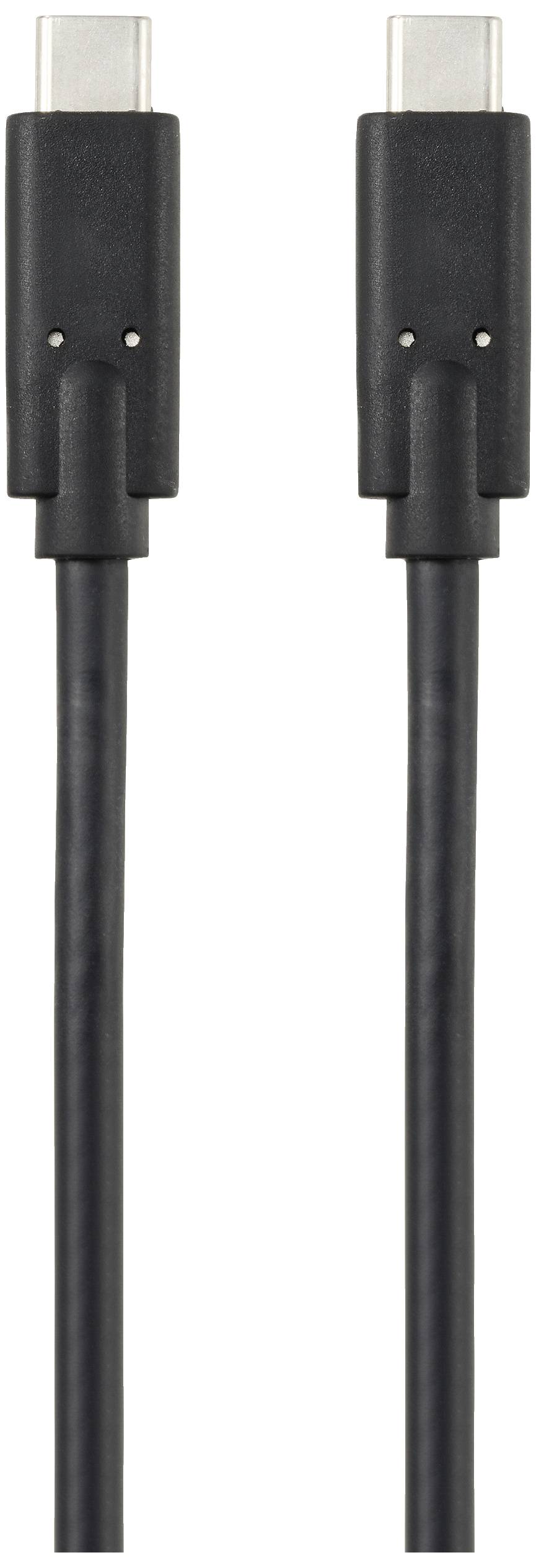 Black USB-C cable with both connectors.