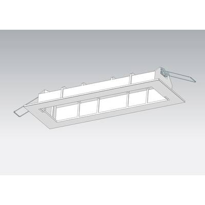 'Recessed spotlight with rectangular frame and side spring clips, for mounting on the ceiling. Suitable for interior lighting.'
