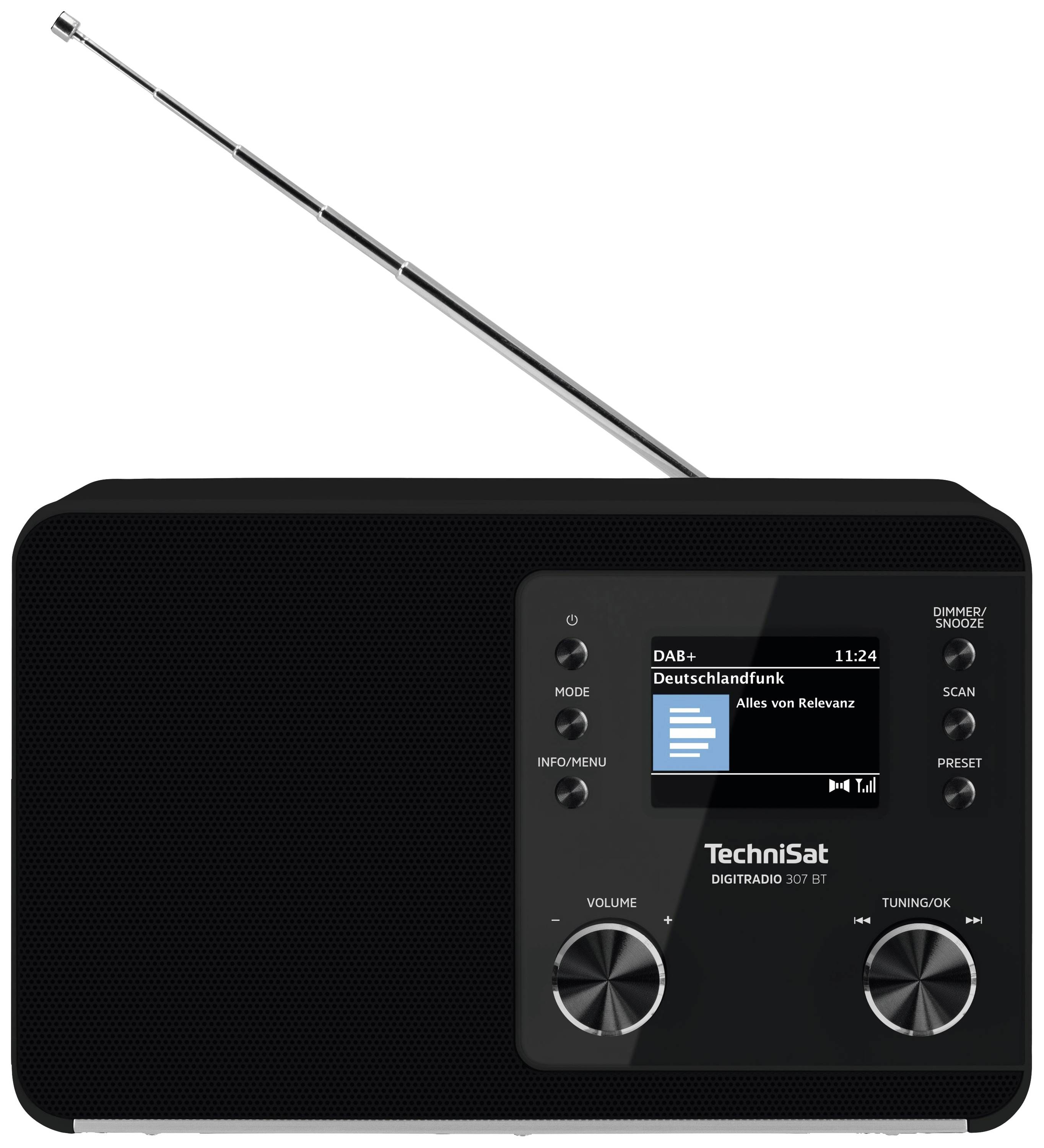 Image of TechniSat DIGITRADIO 307 BT Desk radio DAB, DAB+, FM AUX, Bluetooth Alarm clock Black