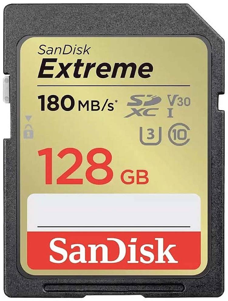 Image of SanDisk Extreme PLUS SDXC card 128 GB UHS-I shockproof, Waterproof