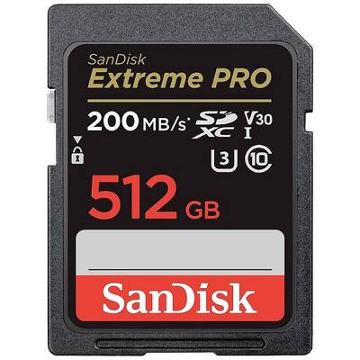 SanDisk Extreme PRO SDXC card  512 GB Class 10 UHS-I shockproof, Waterproof