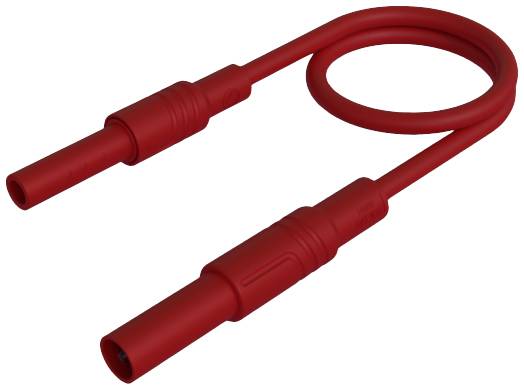 Red cable with two identical connectors, forming a loop.