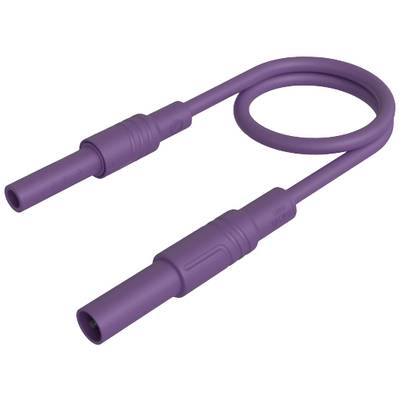 A purple cable in a loop configuration with two identical plugs at each end.