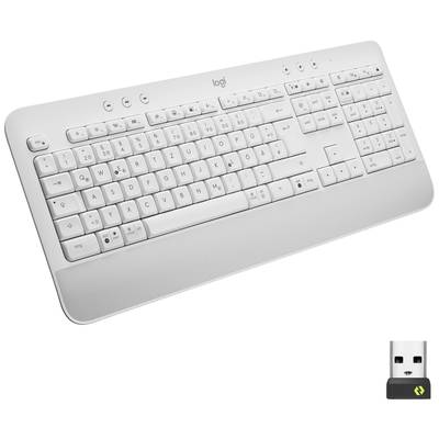 Logitech Signature K650 Bluetooth®, Radio Keyboard German, QWERTZ White Splashproof 