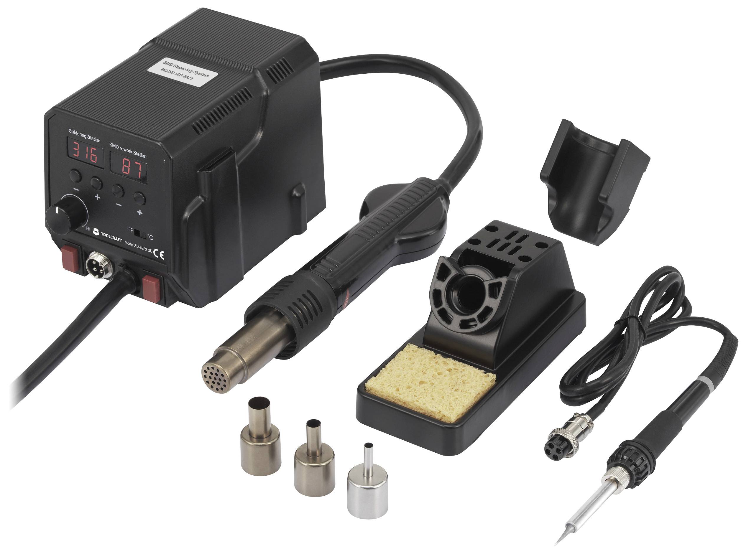 TOOLCRAFT ZD-8922 SE Repair station Digital 360 W 50 - 480 °C + soldering tip-2