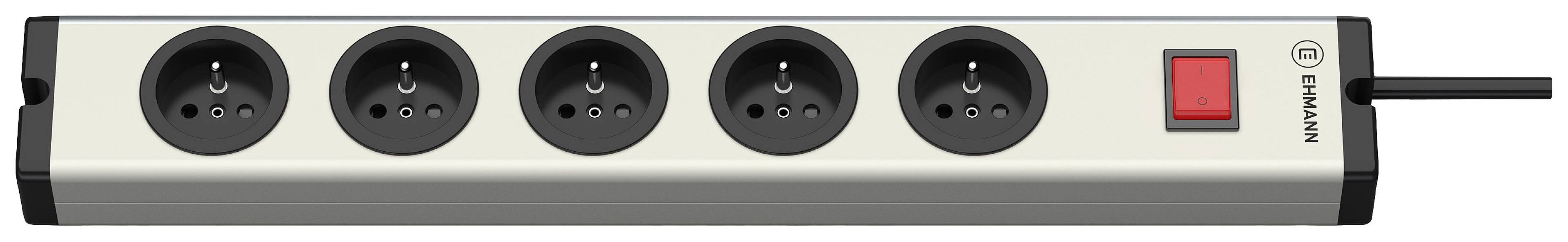 Ehmann 0601x02052031 Power strip (+ switch) Aluminium , Black FR