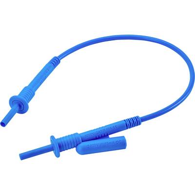 A blue measuring cable with safety test probes, suitable for high-voltage applications up to 5000V and 15mA DC.