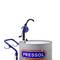 Metal drum with hand pump, 'Pressol' brand logo visible. Suitable for decanting liquids.